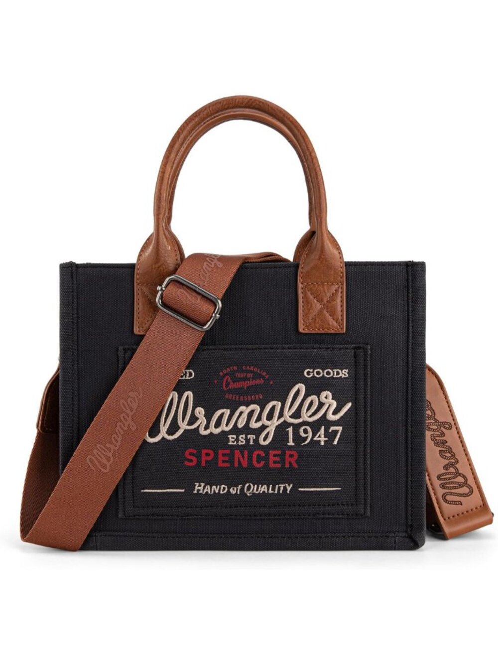 Stylish Canvas Tote Bag for Women | Wrangler-Inspired Top Handle Purse - Picture 4 of 6